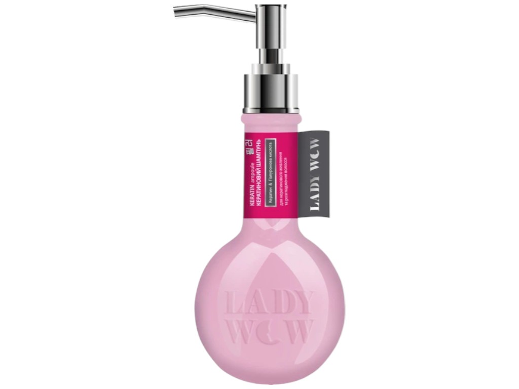 Шампунь Lady Wow Keratin Ampoule, кератин та гіалуронова кислота, 350мл