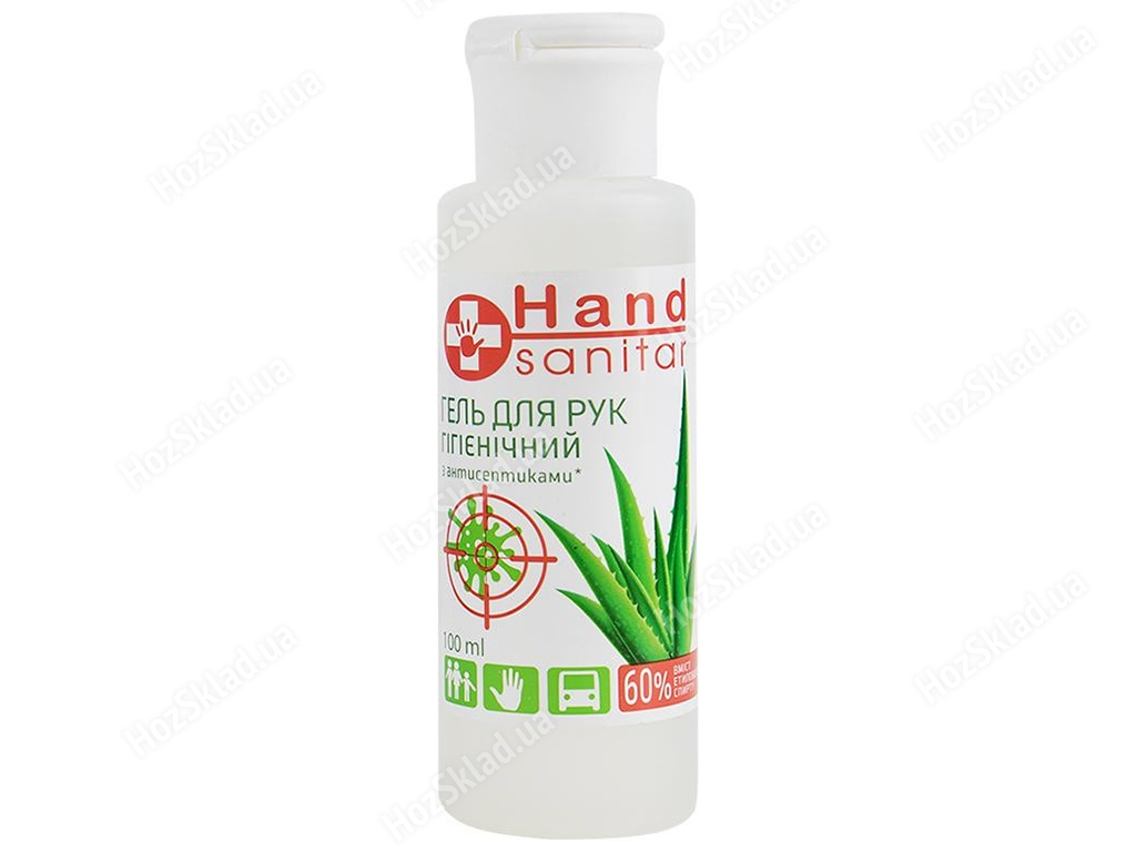 Гель для гігієни рук Hand Sanitar з антисептиками, 60% спирту 100мл