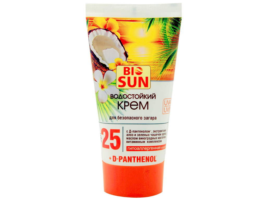 Водостойкий крем "Bio SUN" для безопасного загара SPF-25 150мл