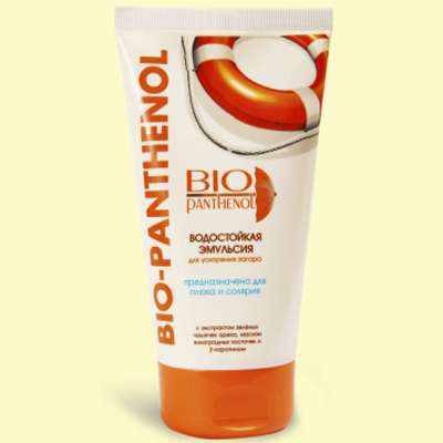 Водостойкая эмульсия "Bio Pantenol" для ускорения загара 150мл