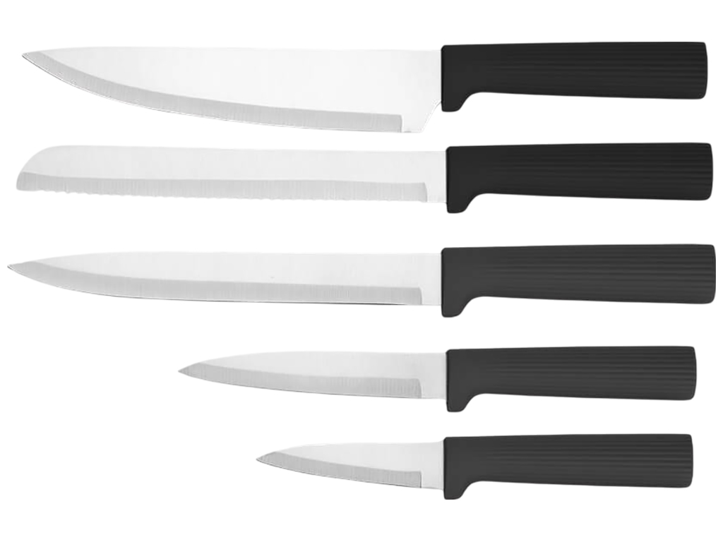 Набор кухонный на подставке Maestro, 5 ножей, 4 доски, цвет черный (цена за набор 10 предметов)
