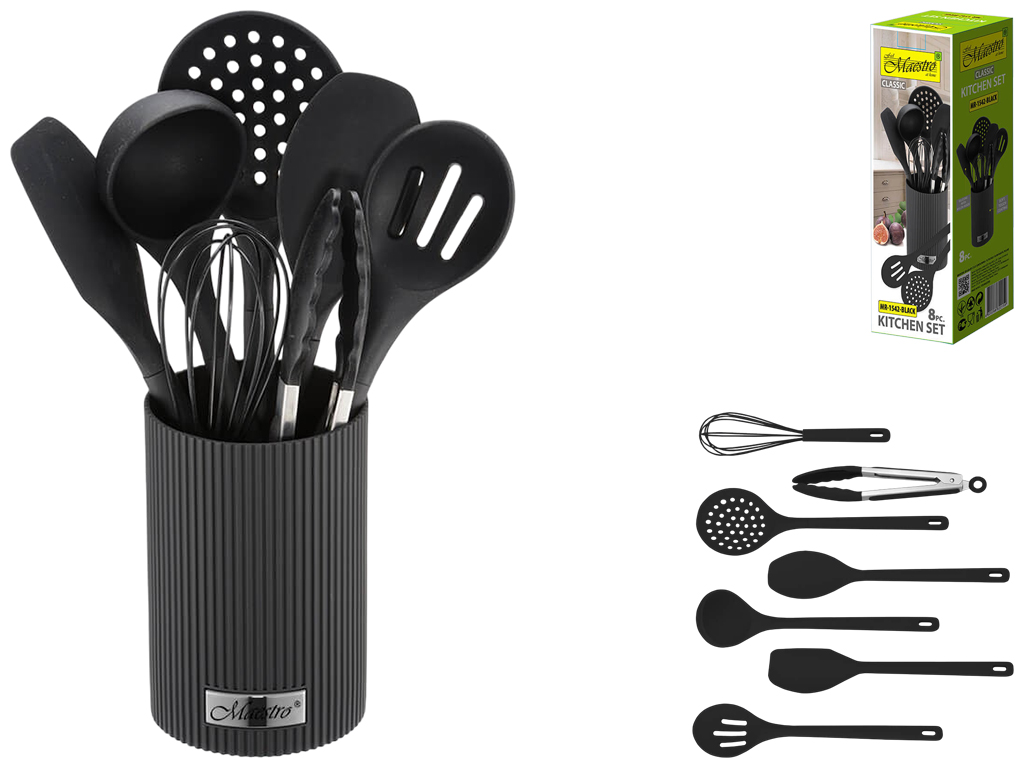 Набір кухонного приладдя Maestro, з підставкою (ціна за набір 8 предметів)