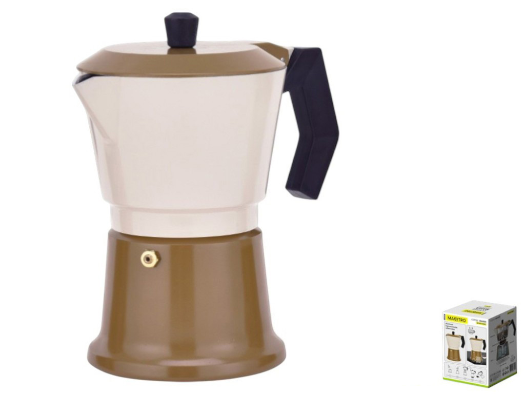 Кофеварка гейзерная Maestro Espresso Moka алюминиевая, 300 мл (индукционное дно)