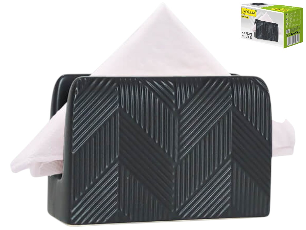 Салфетница Maestro Geometry Black, керамика, 16х8х4см, цвет черный