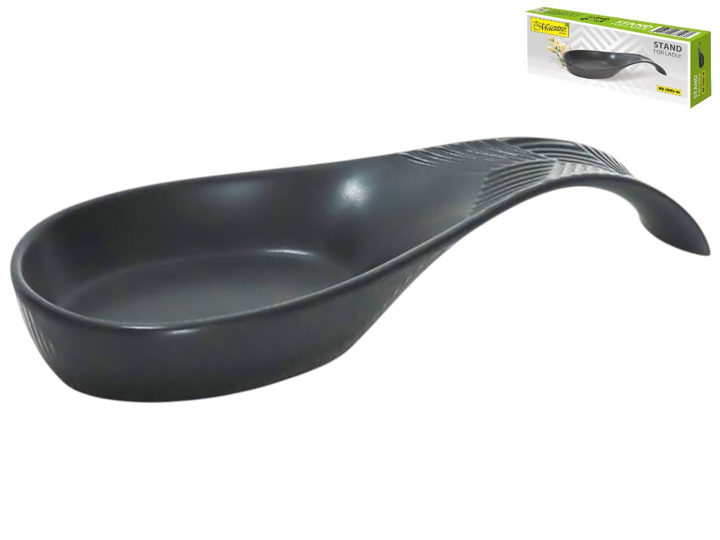 Підставка під ополовину Maestro Geometry Black, кераміка, 22×8×3,5см, колір чорний