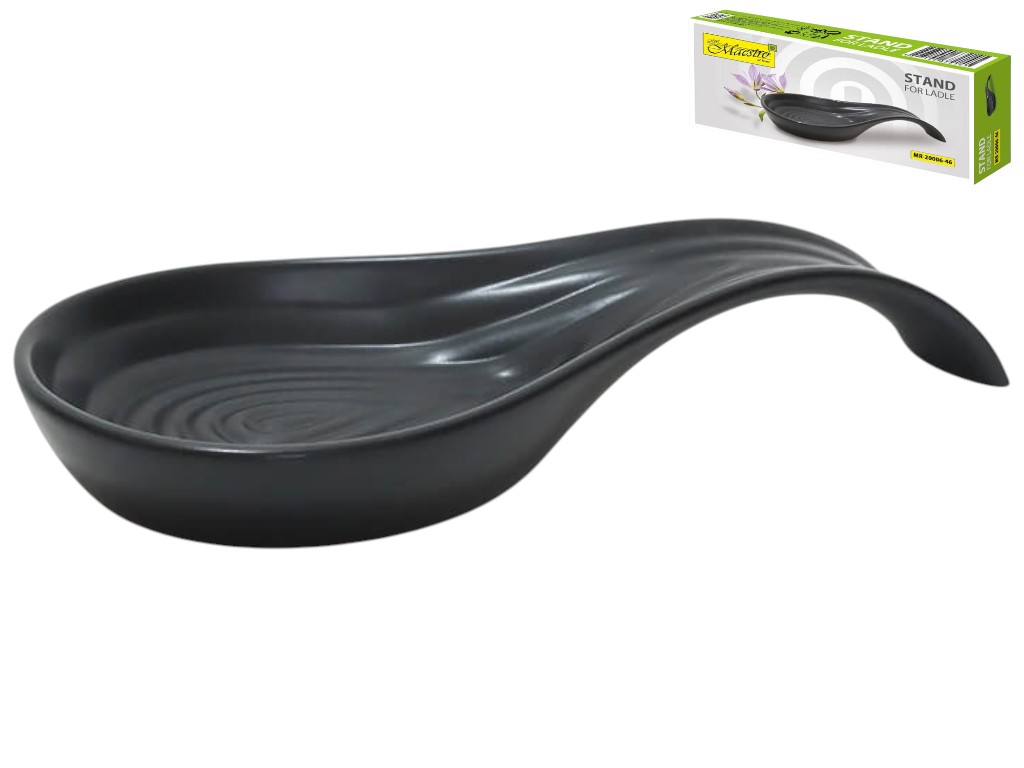 Підставка під ополоник Maestro Line Work, кераміка, 22×8×3,5см, колір графіт