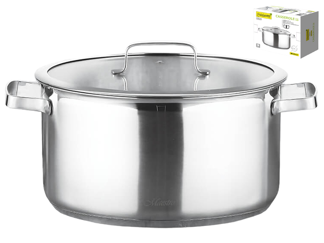 Каструля Maestro, 24см, 6,6л (дно 4мм Al impact)