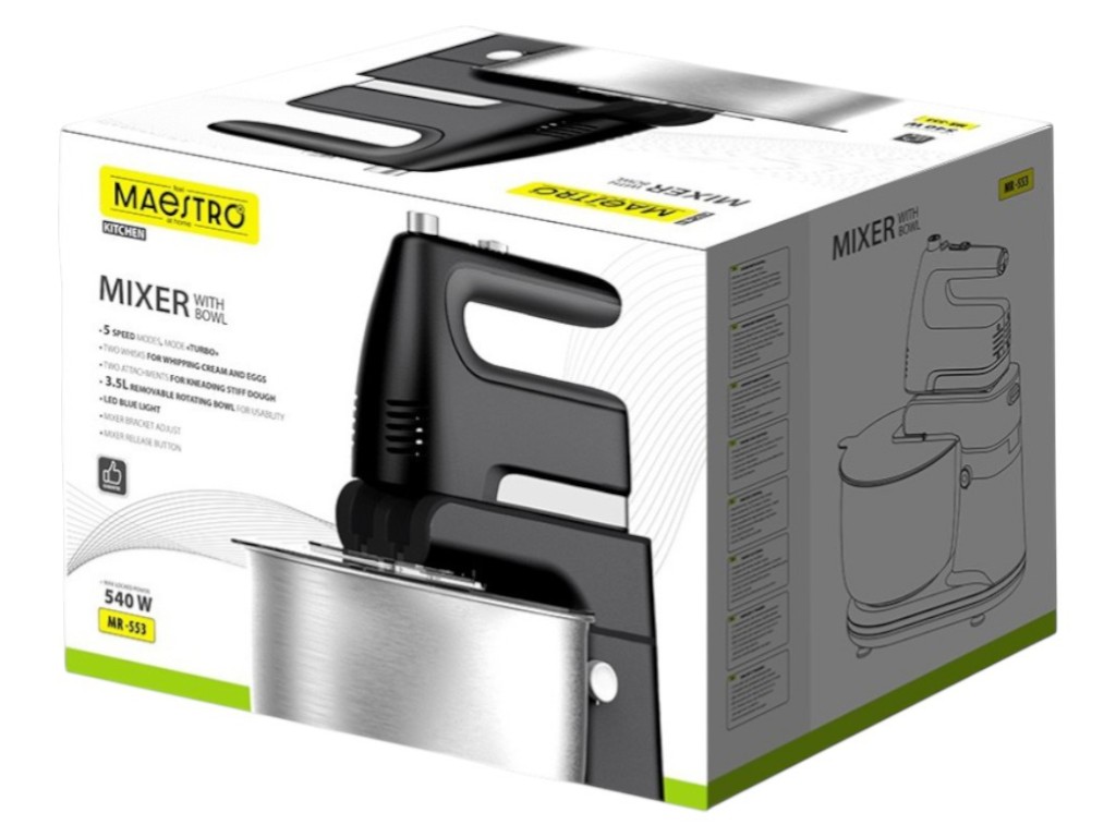 Миксер с вращающейся чашей Maestro, 3,5л