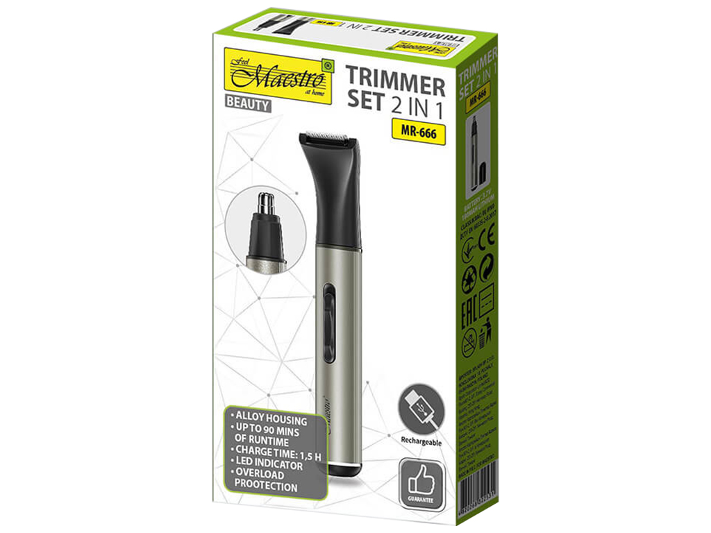 Триммер для волос Maestro 2в1, 3,7В, 180мАч