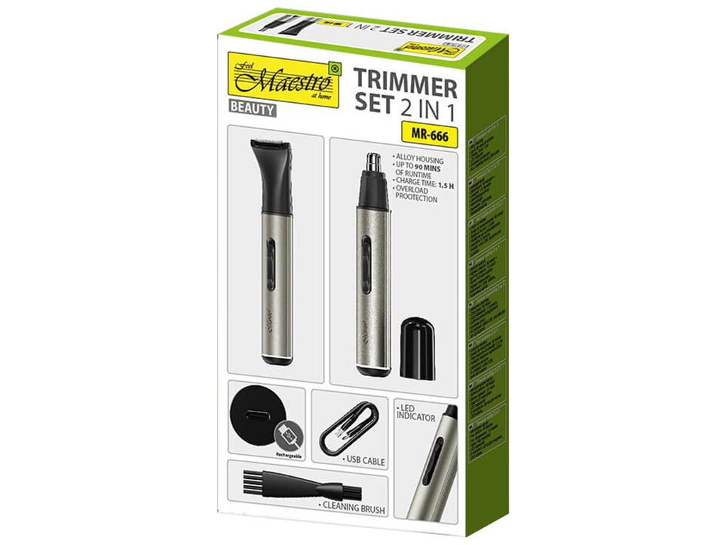 Триммер для волос Maestro 2в1, 3,7В, 180мАч