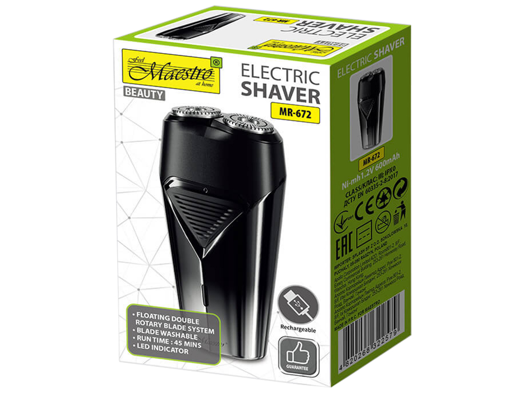 Бритва электрическая Maestro, 600mAh