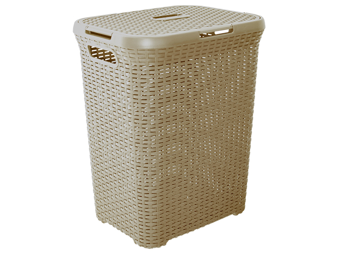 Корзина для белья "Ротанг" 45х35х55см 50л (светло-бежевая) 122098