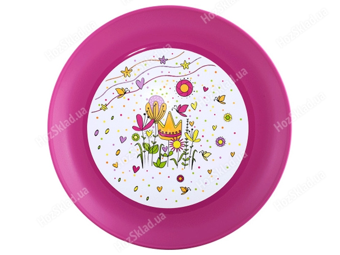 Тарелка с декором, диаметр 22см (цвет Magic, темно - розовый) 169072
