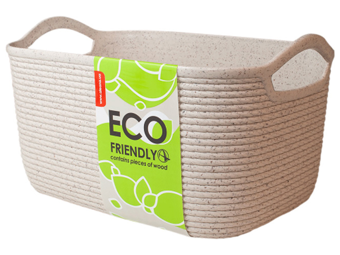 Корзина Джут ECO WOOD, размер S 25х17х14см, 2,9л (цвет белая роза) W127007