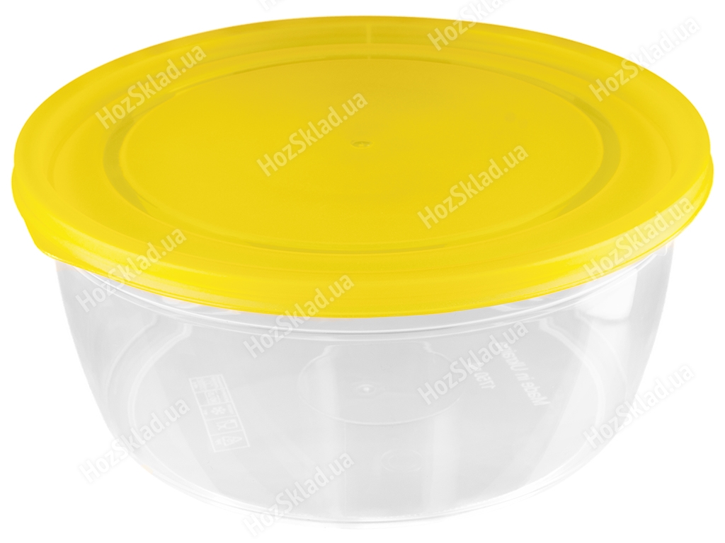 Контейнер Ал-Пластик Econom box №3 круглий жовта кришка 1,75л