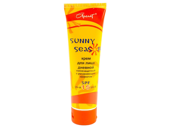Крем для лица солнцезащитный с увлажняющим эффектом SPF-15 "Sunny season" туба 90 гр