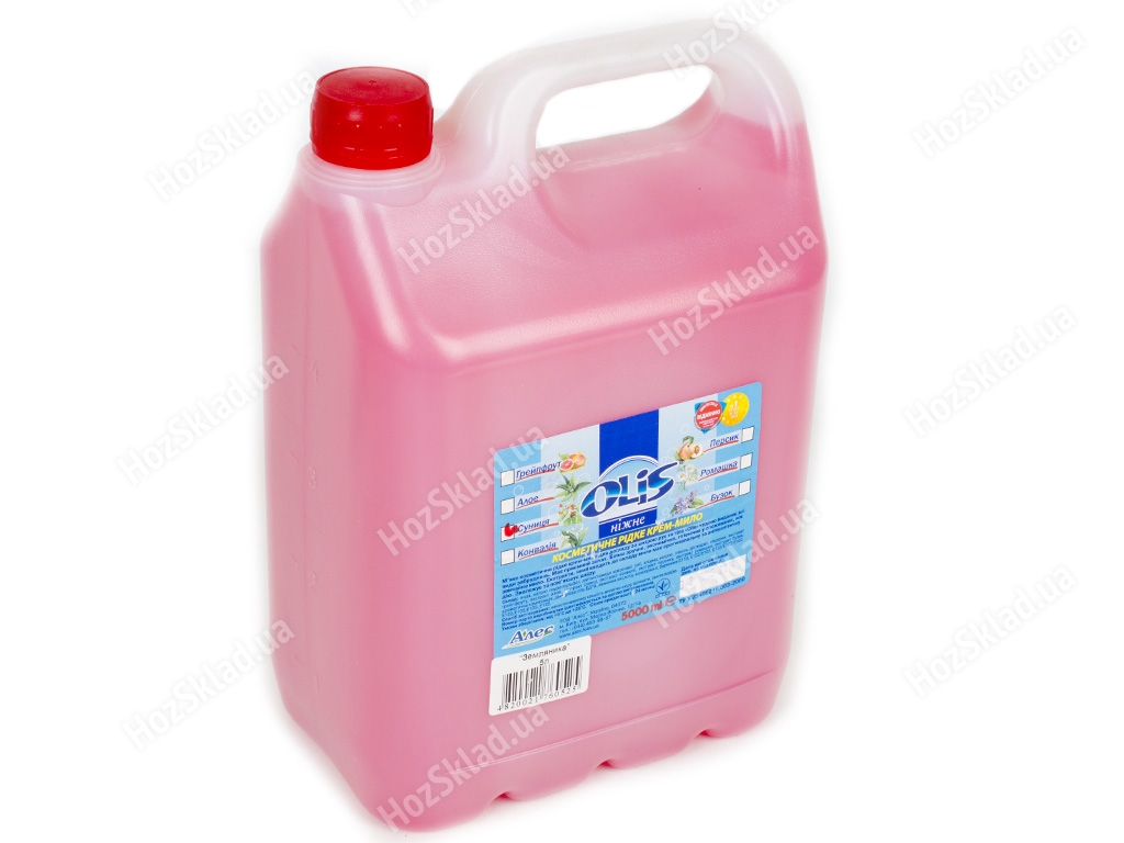 Крем-мыло туалетное жидкое Olis Земляника, 5л, канистра
