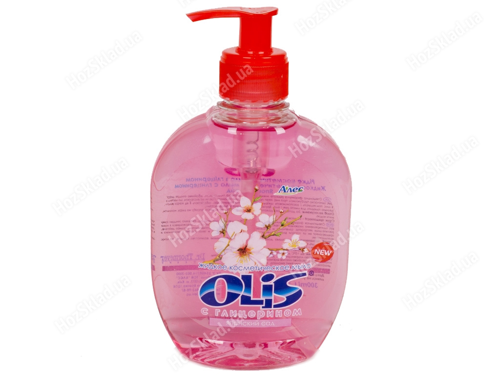 Крем-мыло туалетное жидкое Olis з гліцерином Японский сад, с дозатором, 300мл