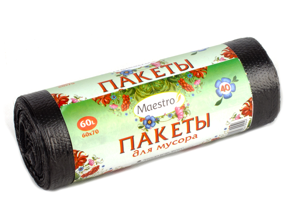 Мусорные пакеты 60л. "Maestro" 40шт 67904