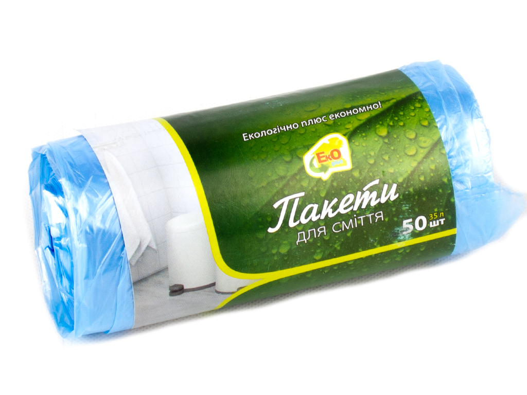 Мусорные пакеты 35л. EkoPlus 50шт 20838