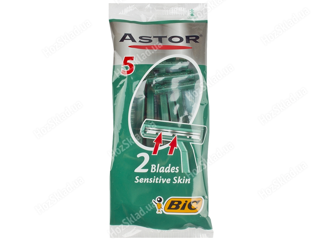Станки Bic для бритья Astor Sensitive 2 лезвия (цена за набор 5шт)