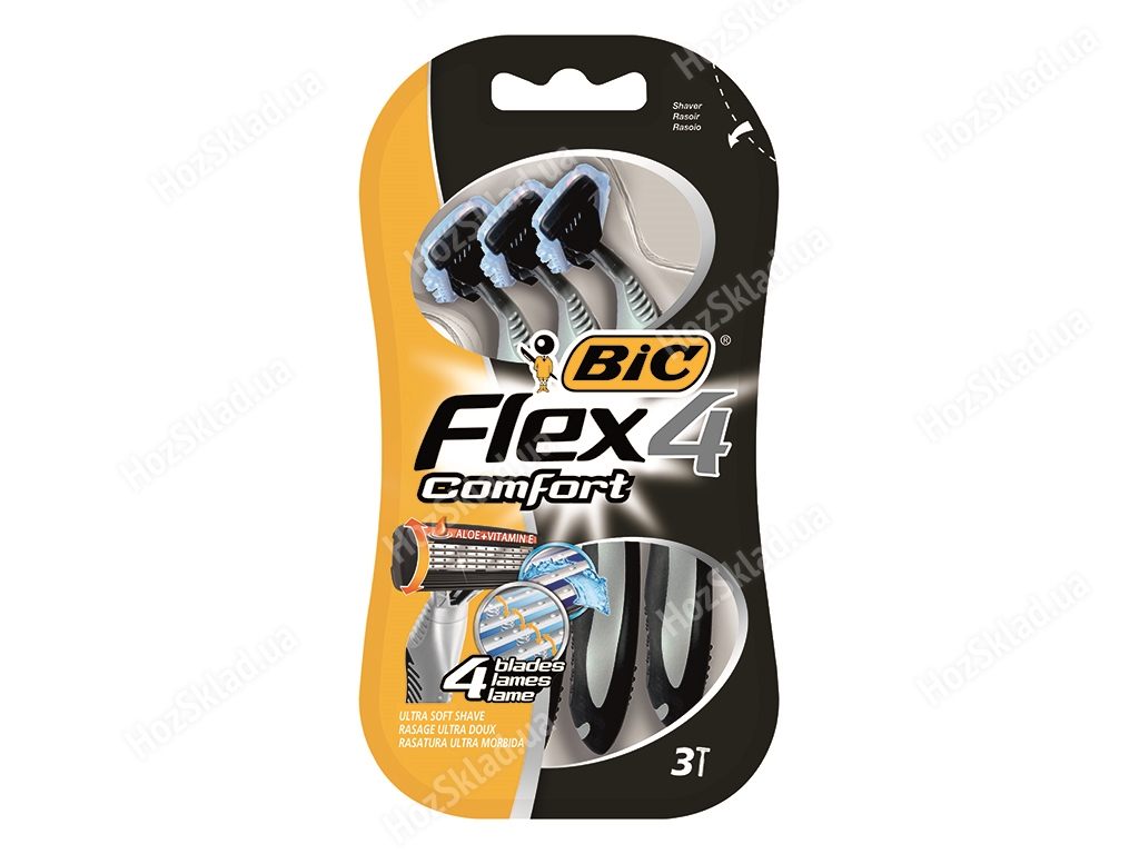 Станки для бритья Bic  Flex 4 Comfort 4 лезвия (цена за набор 3шт)