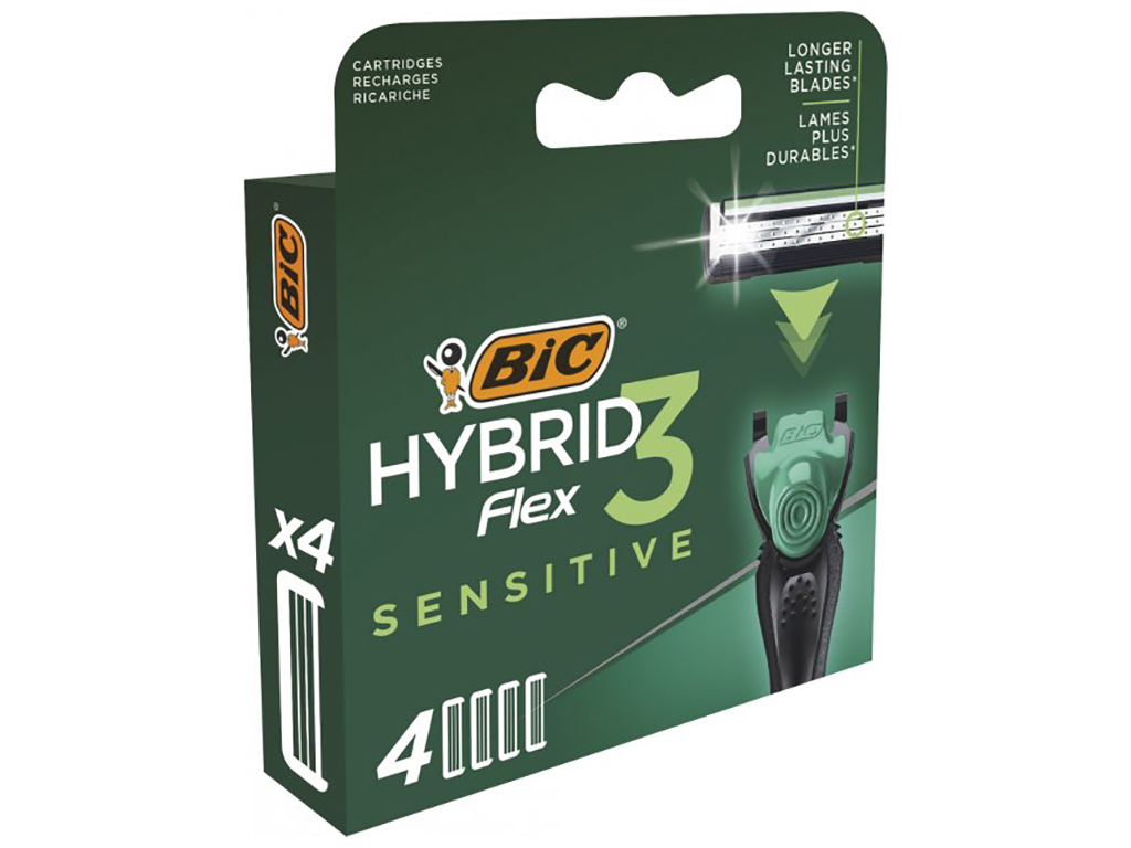 Кассеты сменные BIC Flex 3 Hybrid Sensitive 3 лезвия (цена за набор 4шт)