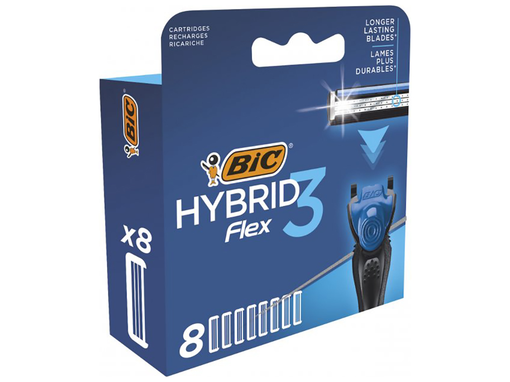 Кассеты сменные BIC Flex 3 Hybrid 3 лезвия (цена за набор 8шт)
