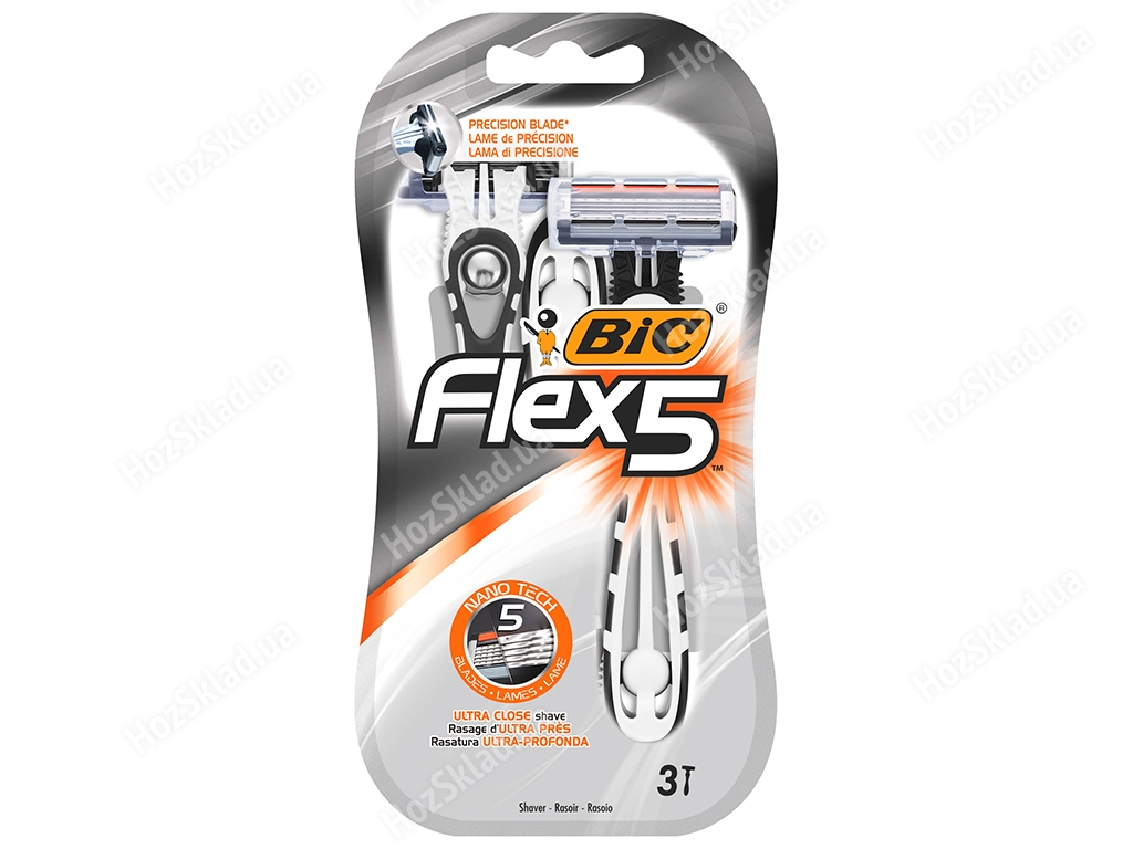 Станки для бритья Bic Flex 5 5 лезвий (цена за набор 3шт)
