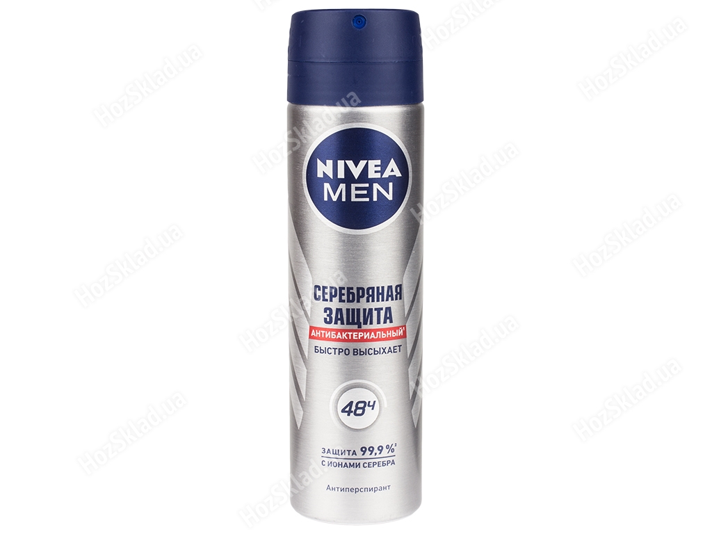 Дезодорант-антиперспірант спрей для чоловіків Nivea men Срібний захист антибактеріальний 150мл