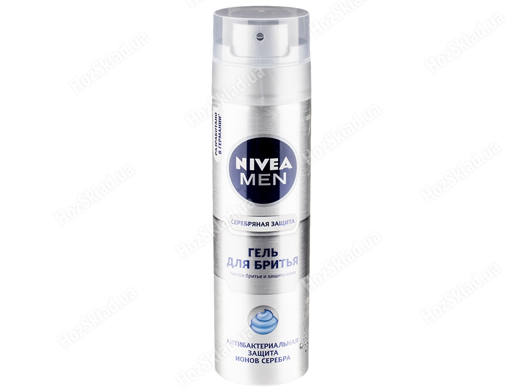 Гель для гоління Nivea men Срібний захист антибактеріальний 200мл