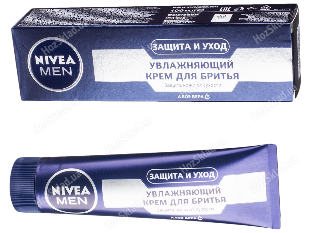 Крем для гоління Nivea men Захист і догляд зволожуючий, з алое вера 100мл