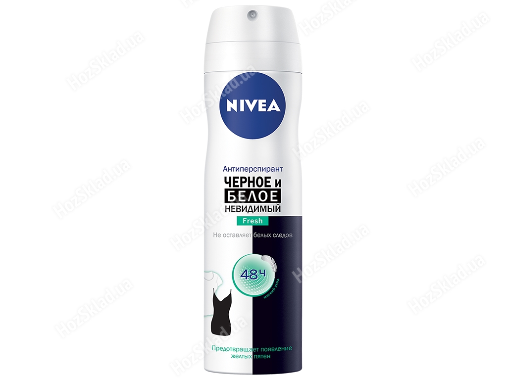 Дезодорант-антиперспірант спрей Nivea Невидимий захист fresh, 48 годин, для чорного і білого 150мл