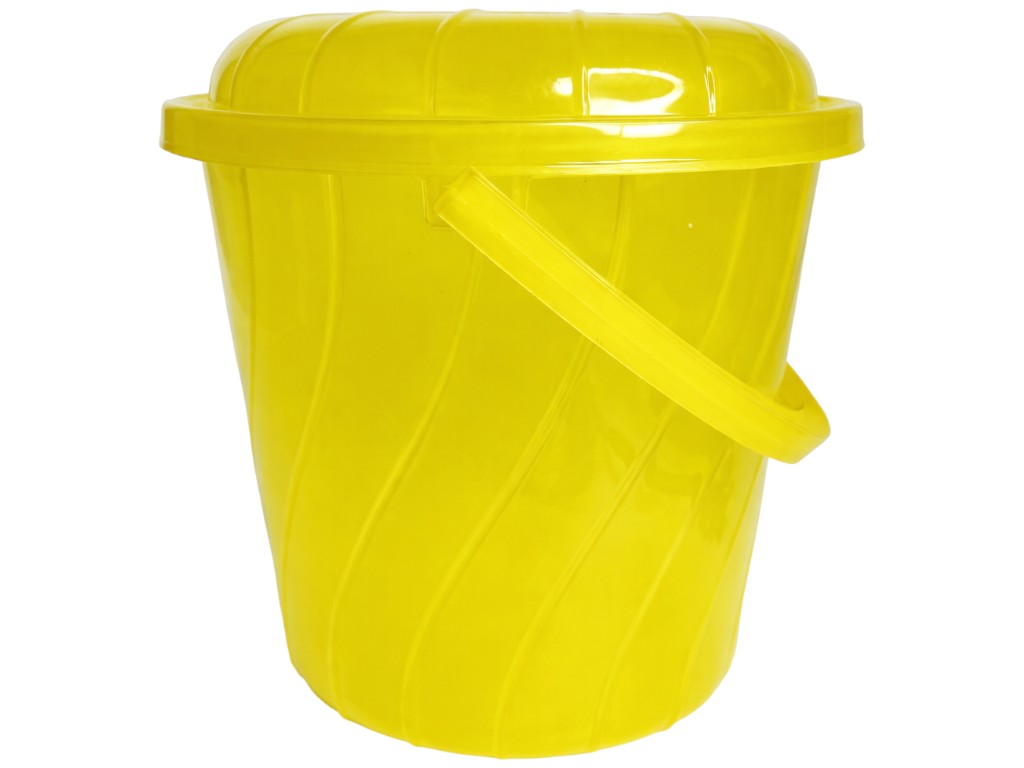 Відро з кришкою Хмаринка, поліпропілен харчовий, 8л, 25×23см, колір жовтий