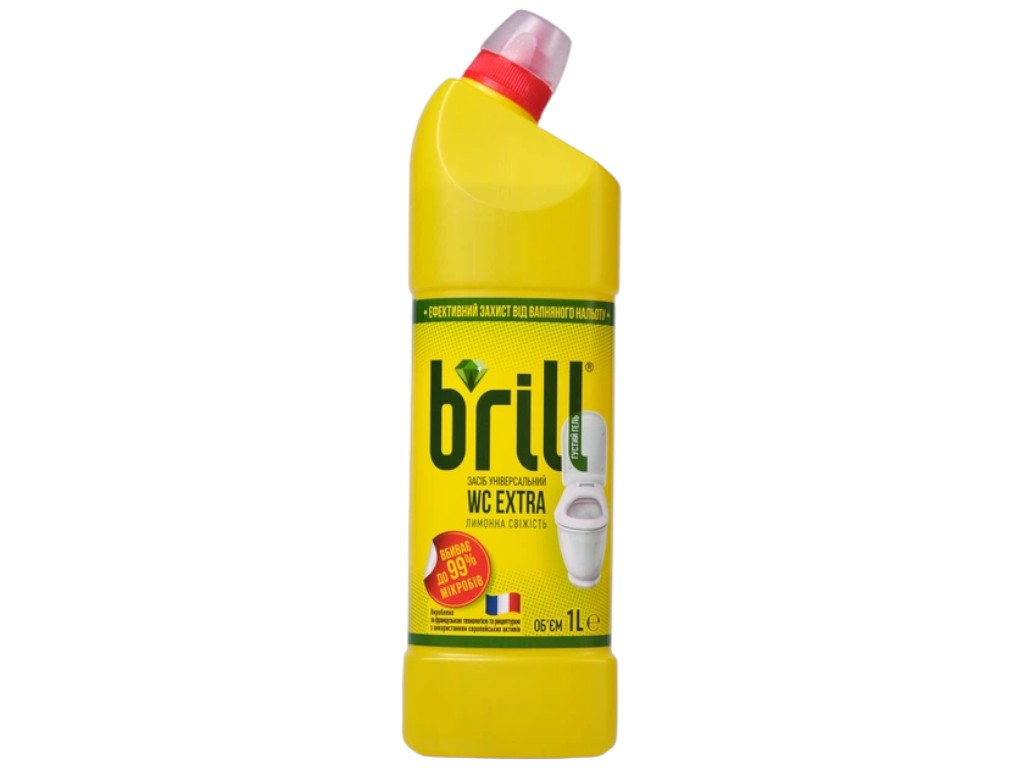 Засіб чистячий Brill WC Extra, проти вапняного нальоту, аромат лимонна свіжість, 1л