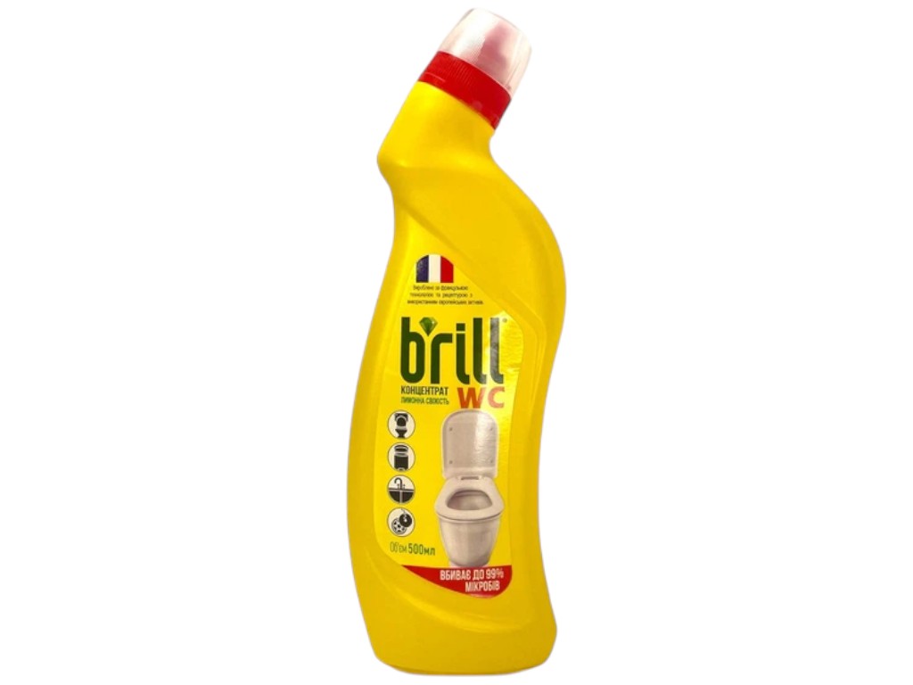 Средство чистящее Brill WC Extra, концентрат, против известкового налета, аромат лимон, 500мл