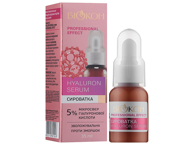 Сыворотка для лица Биокон Prof effect hyaluron serum увлажняющая 30+ 35мл