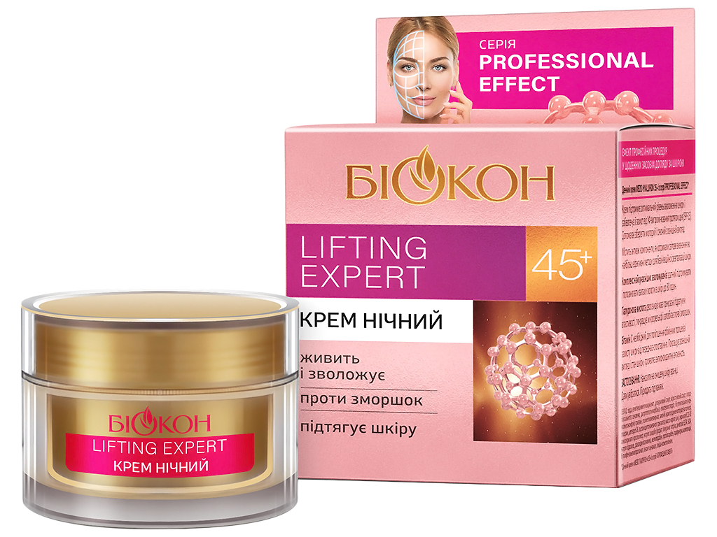 Крем для лица ночной Биокон Professional effect lifting expert 45+ 50мл