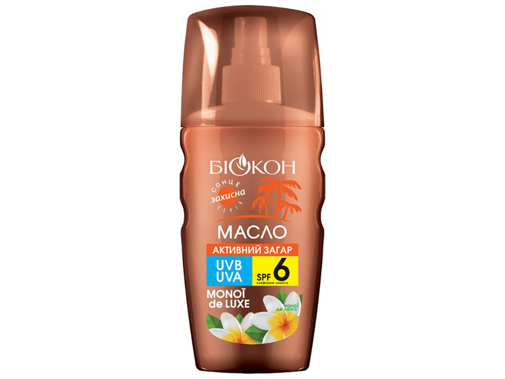 Масло для активного загара Біокон "Monoi de Luxe" спрей SPF6 160мл