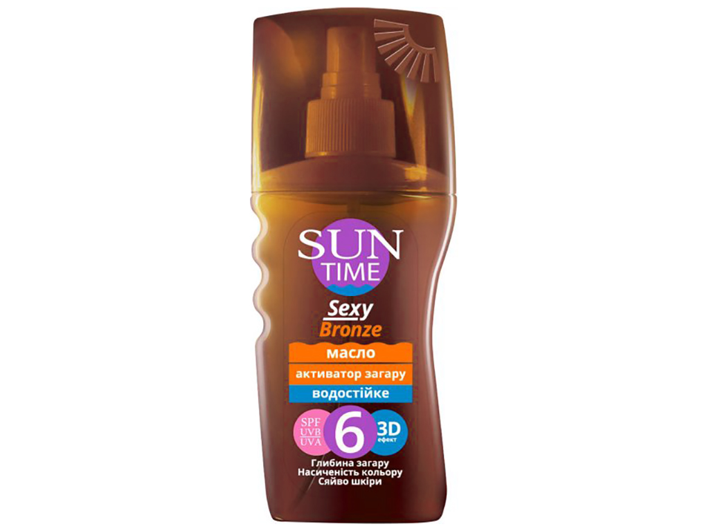Масло активатор загара Sun Time "Sexy Bronze" водостойкое SPF6 150мл
