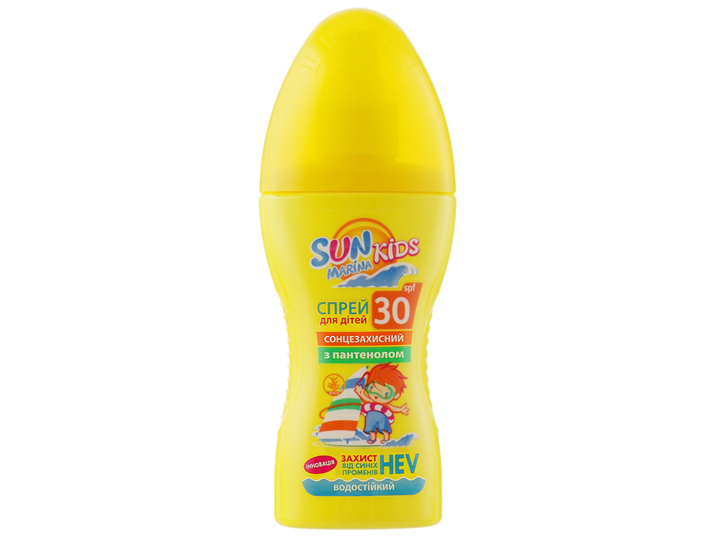 Спрей солнцезащитный детский Sun Marina Kids водостойкий, с пантенолом SPF30 150мл