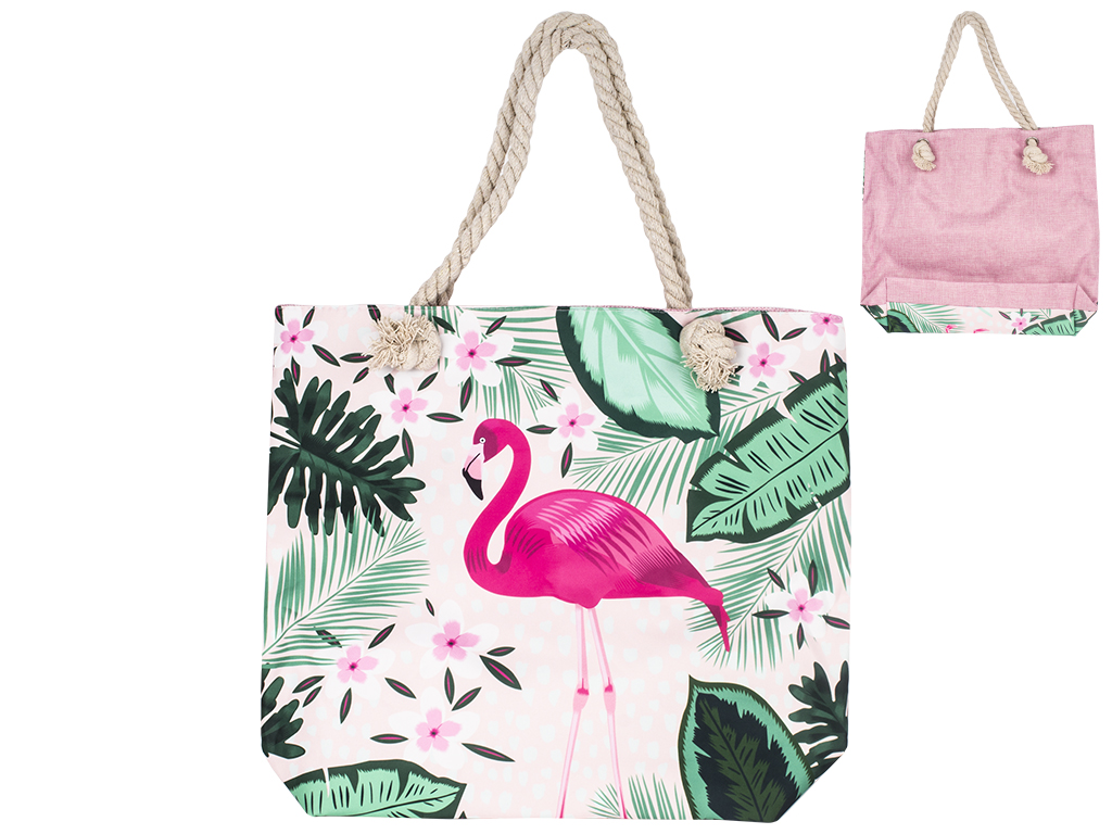 Сумка пляжная "Flamingo style" c ручками, на молнии 35х11х39см