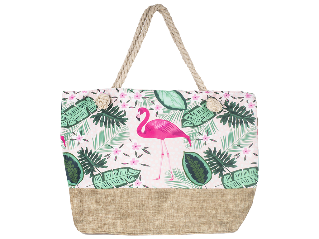 Сумка пляжная "Flamingo style" c ручками, на молнии 41х13х37см