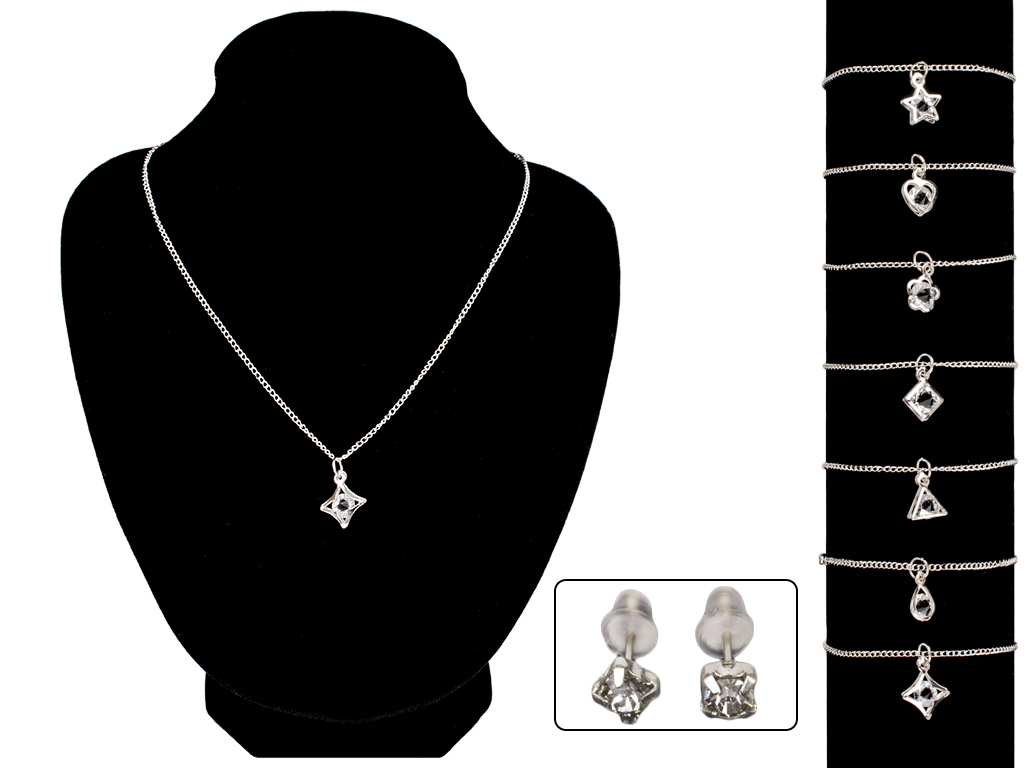 Набор бижутерии "Матильда" (подвеска на шею+серьги-гвоздики)