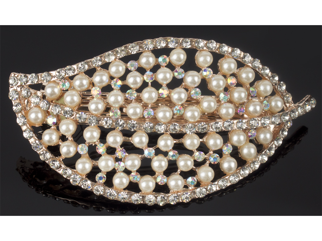 Шпилька-автомат для заколювання волосся "Осінній лист"