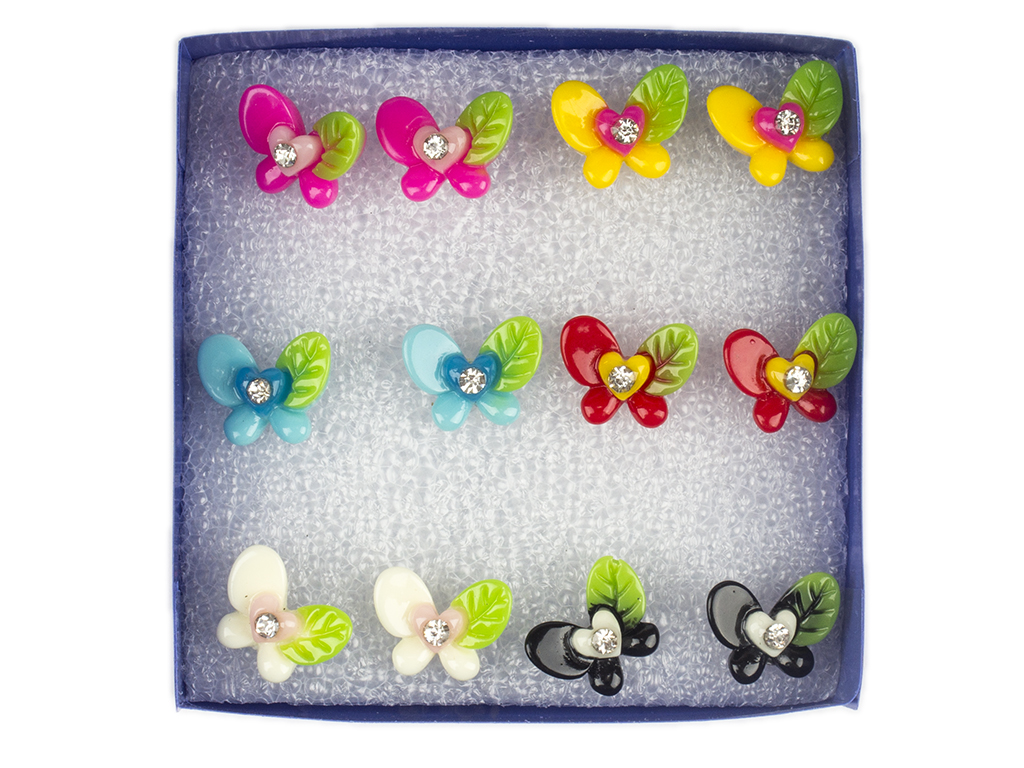 Серьги набор (Бабочки, гномики, прочее) мини