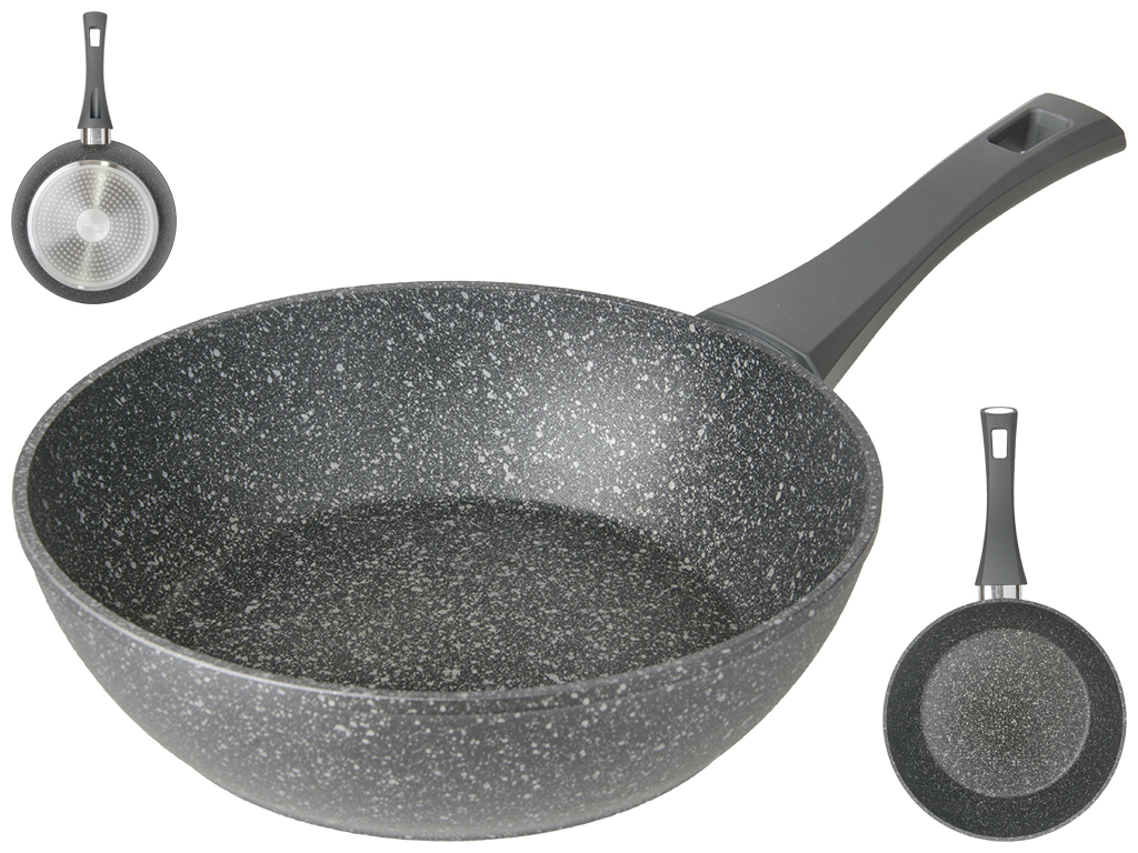 Сковорода глубокая Gusto индукционное дно с антипригарным покрытием Marble D24см GT-2105-24
