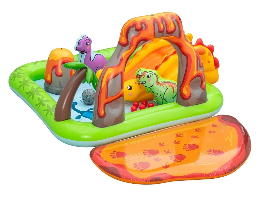 Игровой надувной центр с горкой и распылителем воды Volcano Springs 262-188-102 см, Bestway