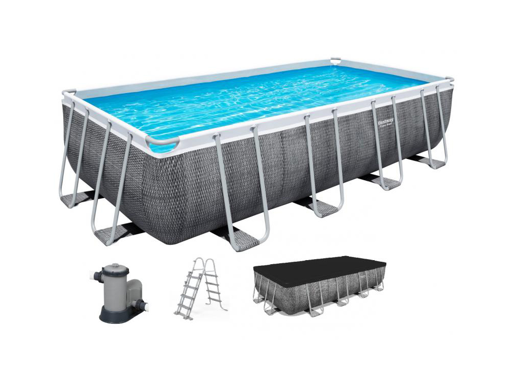 Бассейн каркасный прямоугольный Power Steel. Bestway 56998
