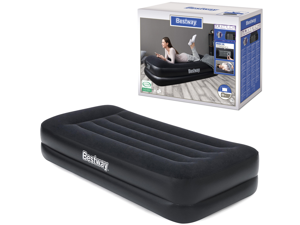 Велюр кровать со встроенным насосом. Bestway 67401N